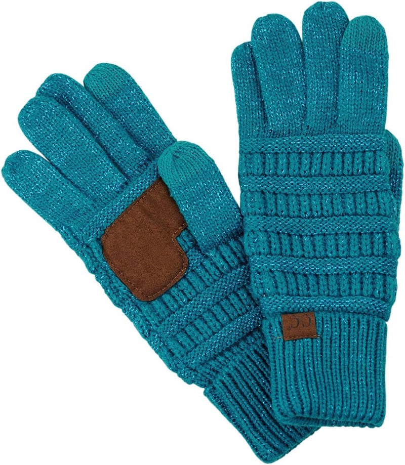 Cc Unisex Cable Knit Winter Warm Anti-Slip Touchscreen Texting Gloves - Image 1