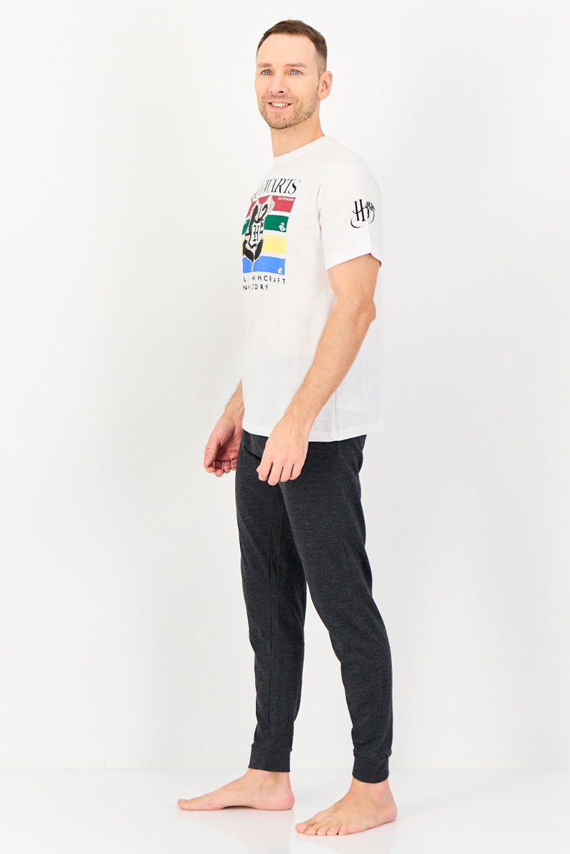 Harry Potter Men 2 Pcs Graphic Print Short Sleeve And Pajama Pants Set, Multicolor - Image 4