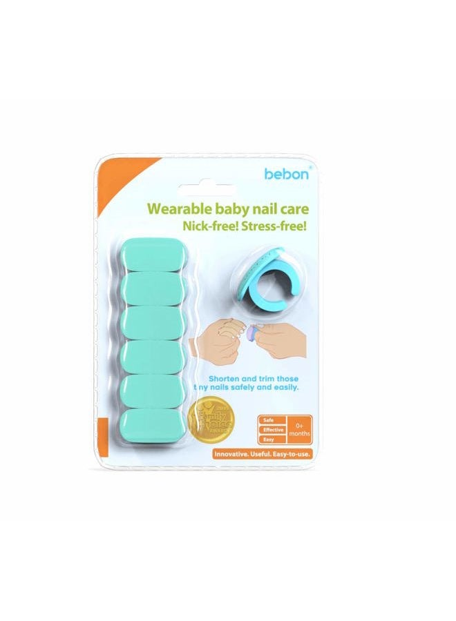 Bebon Wearable Baby Nail File with a Ring for Your Finger I Very Useful Baby Nail Care Set for Newborns I 18 Snap-Off Disposable Files/Baby Nail File (New Baby) - Image 5