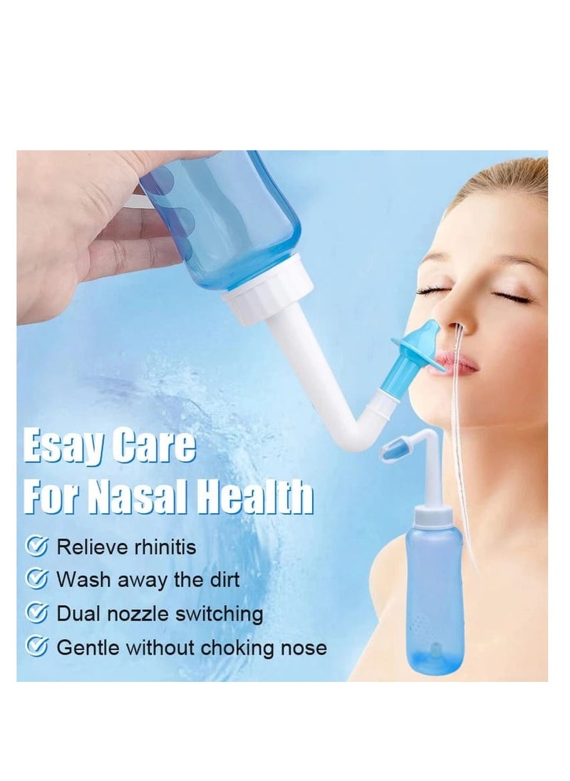 BAIG - Nose Wash Cleaner 300ml Nasal Wash Bottle Pot Device Adults Children Sinusitis Nose Protector Moistens Cleaning Tools - Image 1