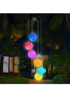 Evolluxi Evolluxi Color Changing Solar Wind ChimeLED Solar Powered Crystal Ball Wind ChimesWind Bell Lights Wind Mobile Solar Lights for Garden Patio Yard Home Decoration Ball  - Image 3
