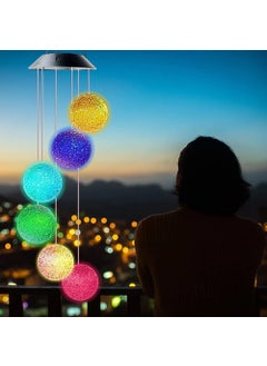 Evolluxi Evolluxi Color Changing Solar Wind ChimeLED Solar Powered Crystal Ball Wind ChimesWind Bell Lights Wind Mobile Solar Lights for Garden Patio Yard Home Decoration Ball  - Image 5
