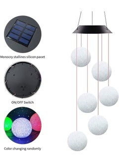 Evolluxi Evolluxi Color Changing Solar Wind ChimeLED Solar Powered Crystal Ball Wind ChimesWind Bell Lights Wind Mobile Solar Lights for Garden Patio Yard Home Decoration Ball  - Image 4