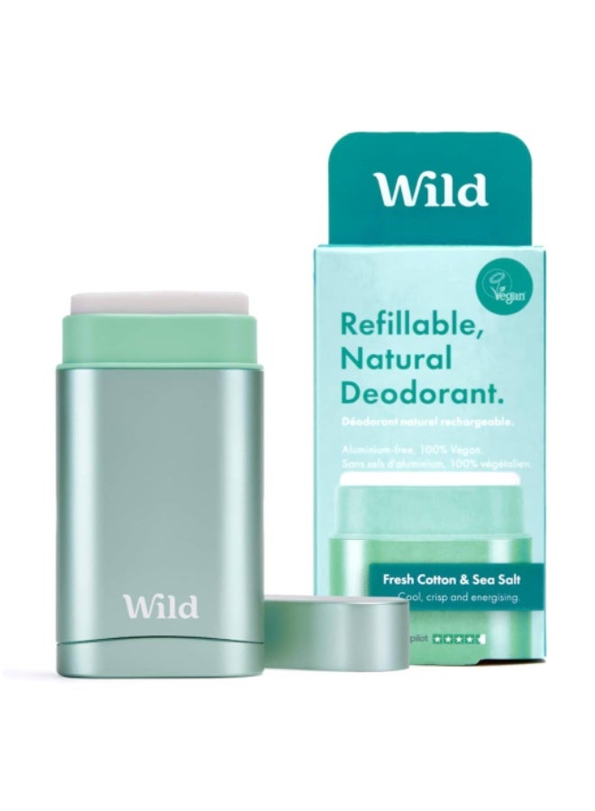 وايلد مزيل عرق طبيعي قابل لإعادة التعبئة برائحة القطن المنعش وملح البحر 40 جم - Image 4