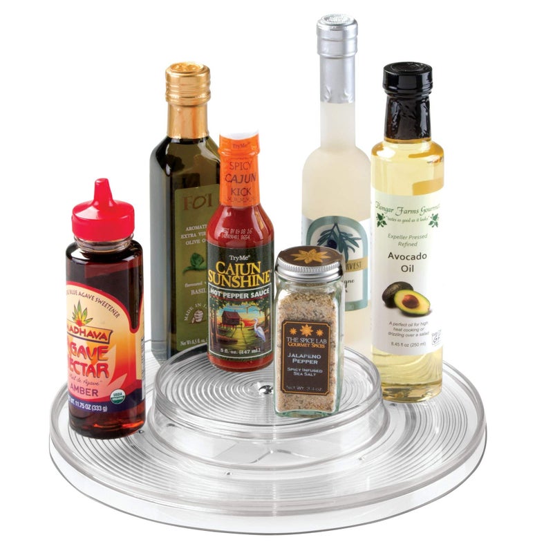 IDesign iDesign Linus Lazy Susan Cabinet Turntable  2Tier Organizer Tray for Kitchen Pantry or Countertops  11 Clear 