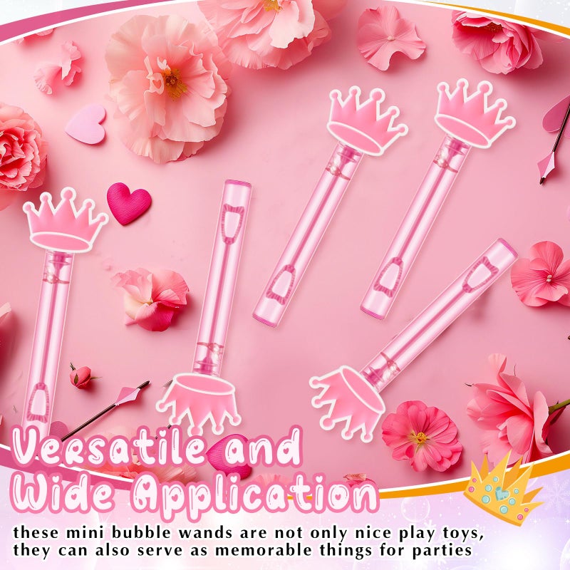 Rotatingpals 24 Pcs Princess Crown Bubble Wands Pink Party Favors Decorations for Witch Princess Theme Birthday Decoration Cosplay Party Decor Summer Birthday Gifts PiÃ±ata Filler Goodies Bag Stuffers - Image 5