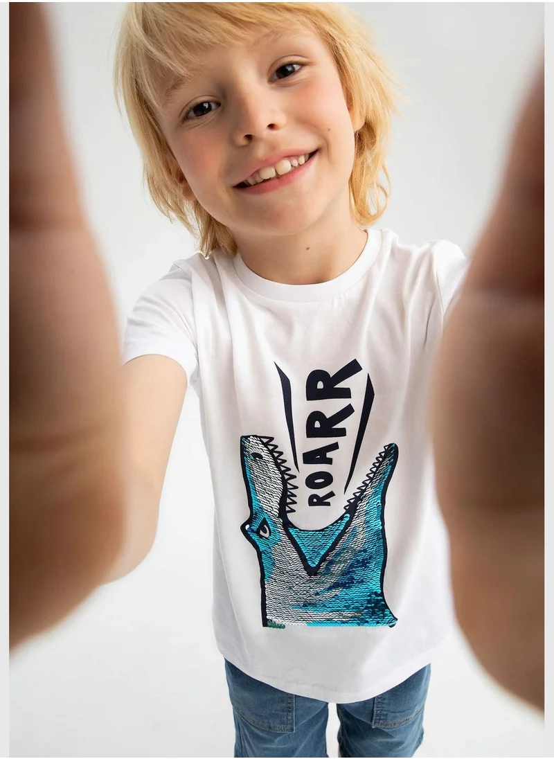 DeFacto Regular Fit Short Sleeve Dinasour Print T-Shirt