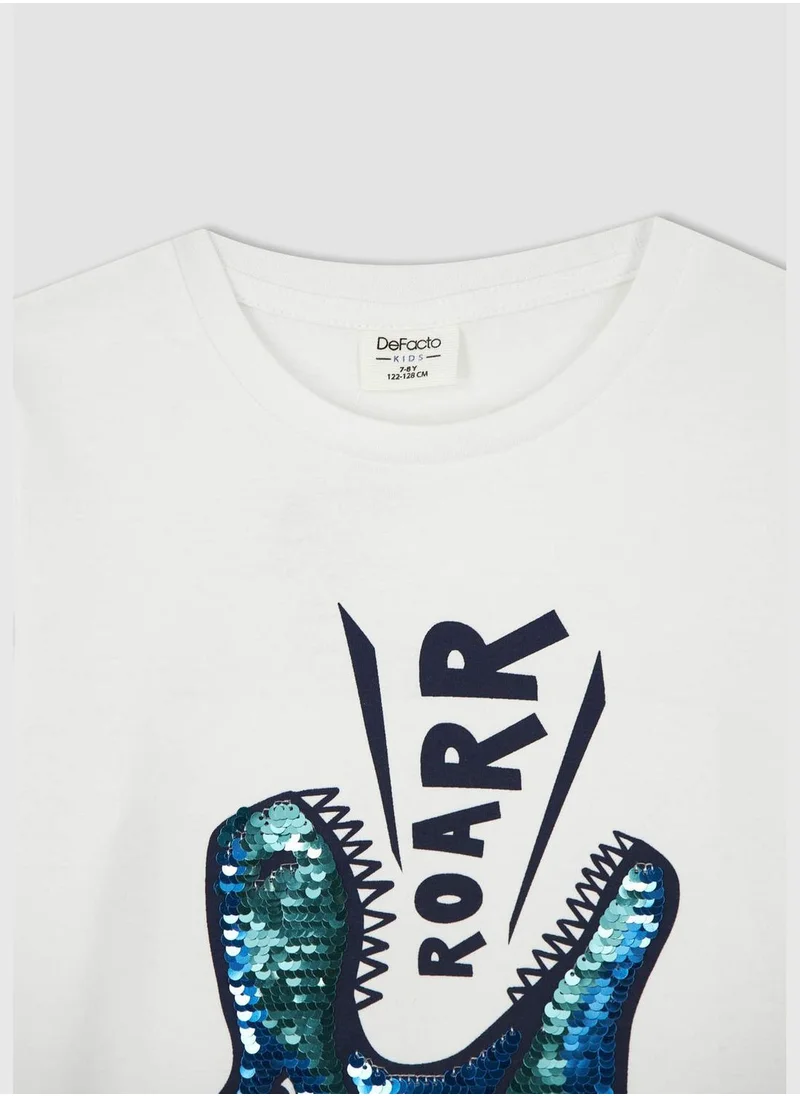 DeFacto Regular Fit Short Sleeve Dinasour Print T-Shirt
