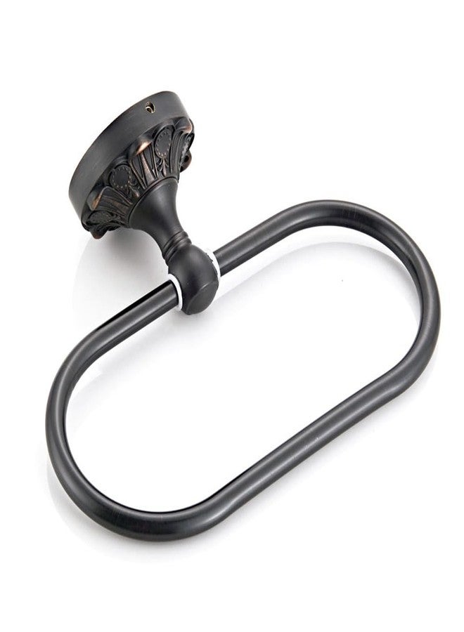 Celbon Antique Oval Towel Ring Holder Brass Material Towel Ring for Towel Storage Wall Mounted Towel Hanger Rack for Bathroom Toilet (Black) - Image 5