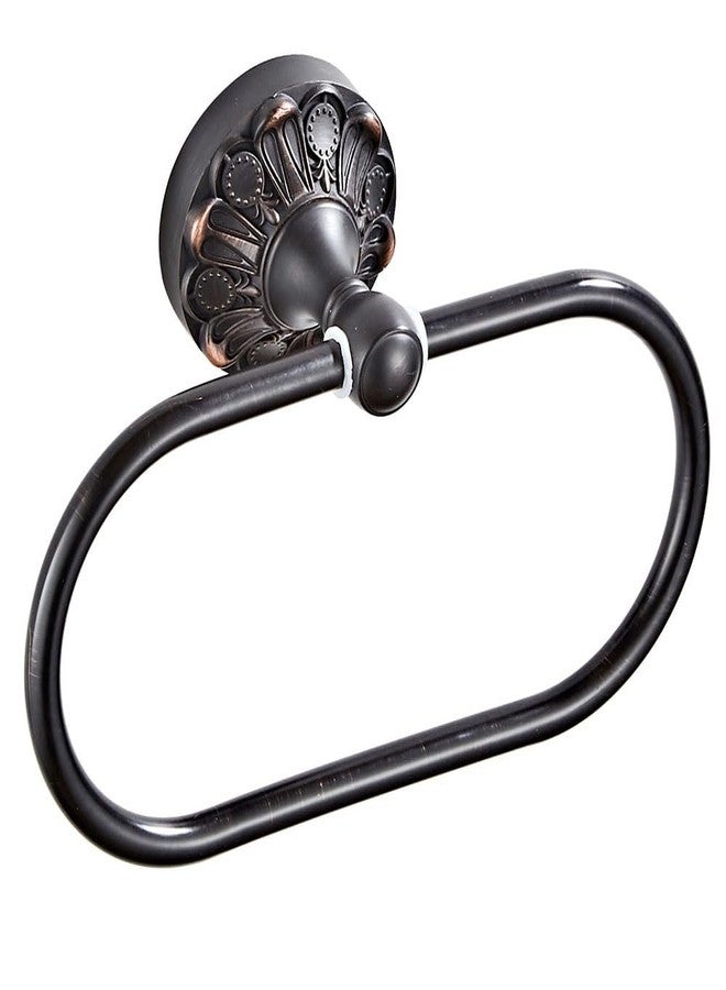 Celbon Antique Oval Towel Ring Holder Brass Material Towel Ring for Towel Storage Wall Mounted Towel Hanger Rack for Bathroom Toilet (Black) - Image 1