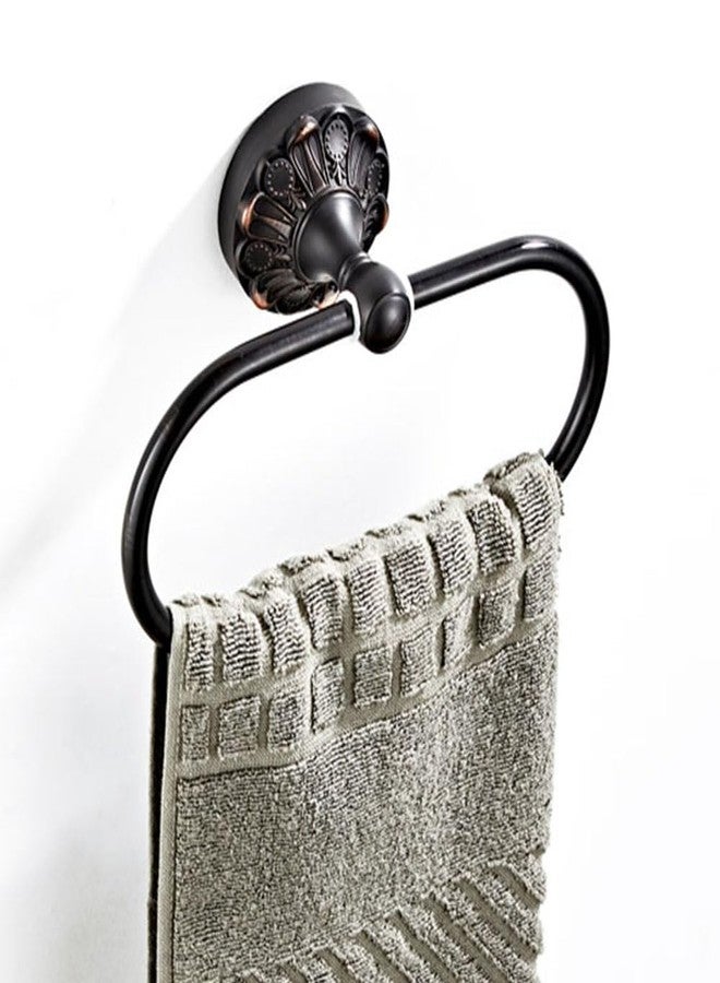 Celbon Antique Oval Towel Ring Holder Brass Material Towel Ring for Towel Storage Wall Mounted Towel Hanger Rack for Bathroom Toilet (Black) - Image 4