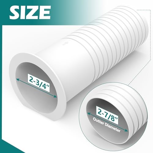 Daisypower Wall Sleeve for Air Conditioner Line Set Covers for Outside Units, Mini Split Line Set AC Sleeve Trough the Wall Pipe Accessories for 3in Wall Hole (8 inches Length) - Image 2