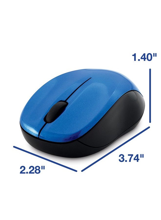 VERBATIM Silent Wireless Blue LED Mouse - Blue - Image 3