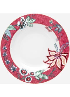 Pip Studio Flower Festival Red Porcelain Deep Plate 21.5 cm  - Image 1