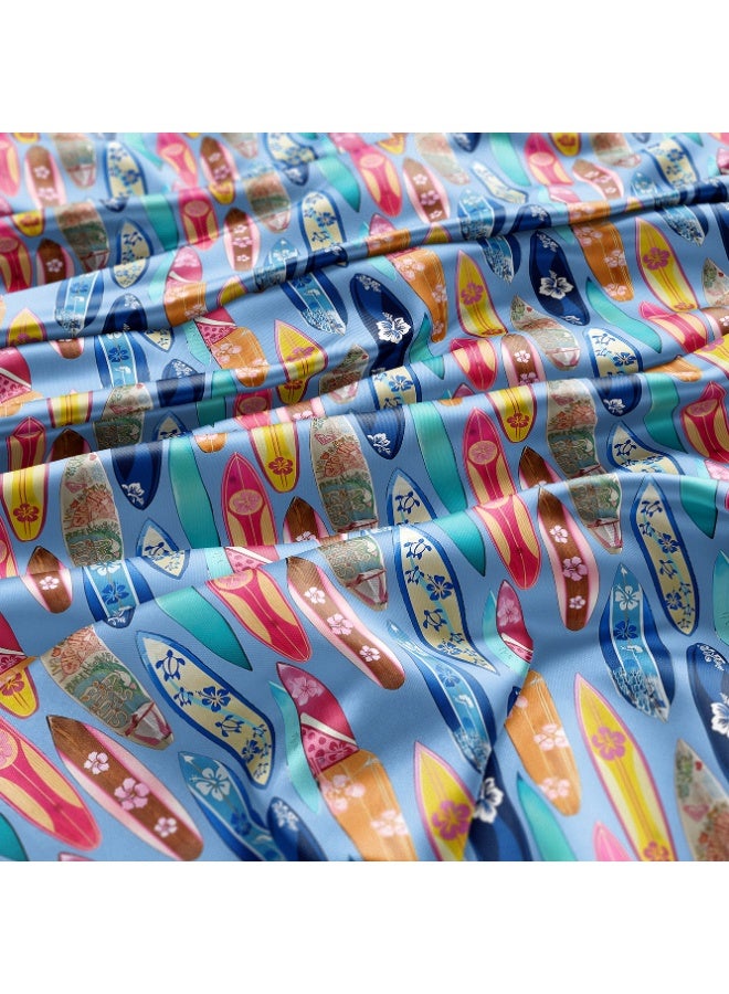 فيلاتو Ø¬Ù„Ø§Ø¨ÙŠØ© Ù…Ø®ÙˆÙŠØ± Ù…Ù† Ù‚Ù…Ø§Ø´ Ø­Ø±ÙŠØ± Ø§Ù„Ù„ÙŠÙ„ Ø¹Ø±Ø§Ù…Ù†ÙŠ Ø¨Ø§Ù„ÙŠØ§Ø±Ø¯Ø©ØŒ Ù†Ù…Ø· Ù„ÙˆØ­ Ø±ÙƒÙˆØ¨ Ø§Ù„Ø£Ù…ÙˆØ§Ø¬ Ø¨Ø§Ù„Ù„ÙˆÙ† Ø§Ù„Ø£Ø²Ø±Ù‚ ÙˆØ§Ù„ÙˆØ±Ø¯ÙŠØŒ Ø®ÙŠØ§Ø·Ø© 58 Ø¨ÙˆØµØ© Ø¹Ø±Ø¶ - Image 3