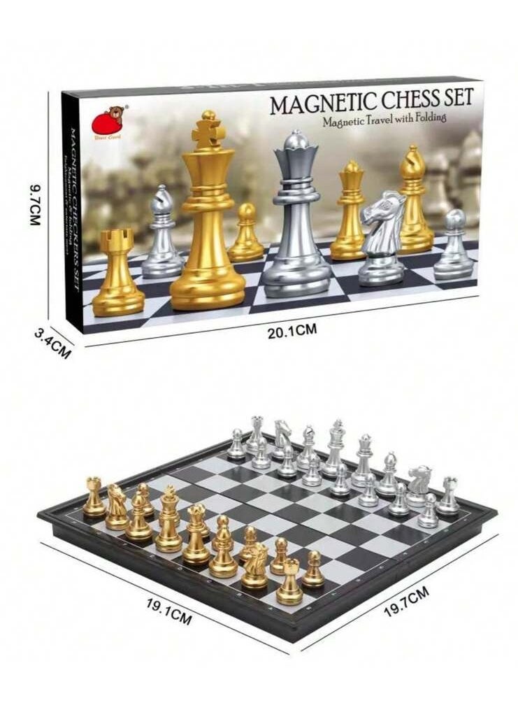 FUN MOMENT - Magnetic Chess Board Foldable Gold Silver Chess Pieces - Image 1