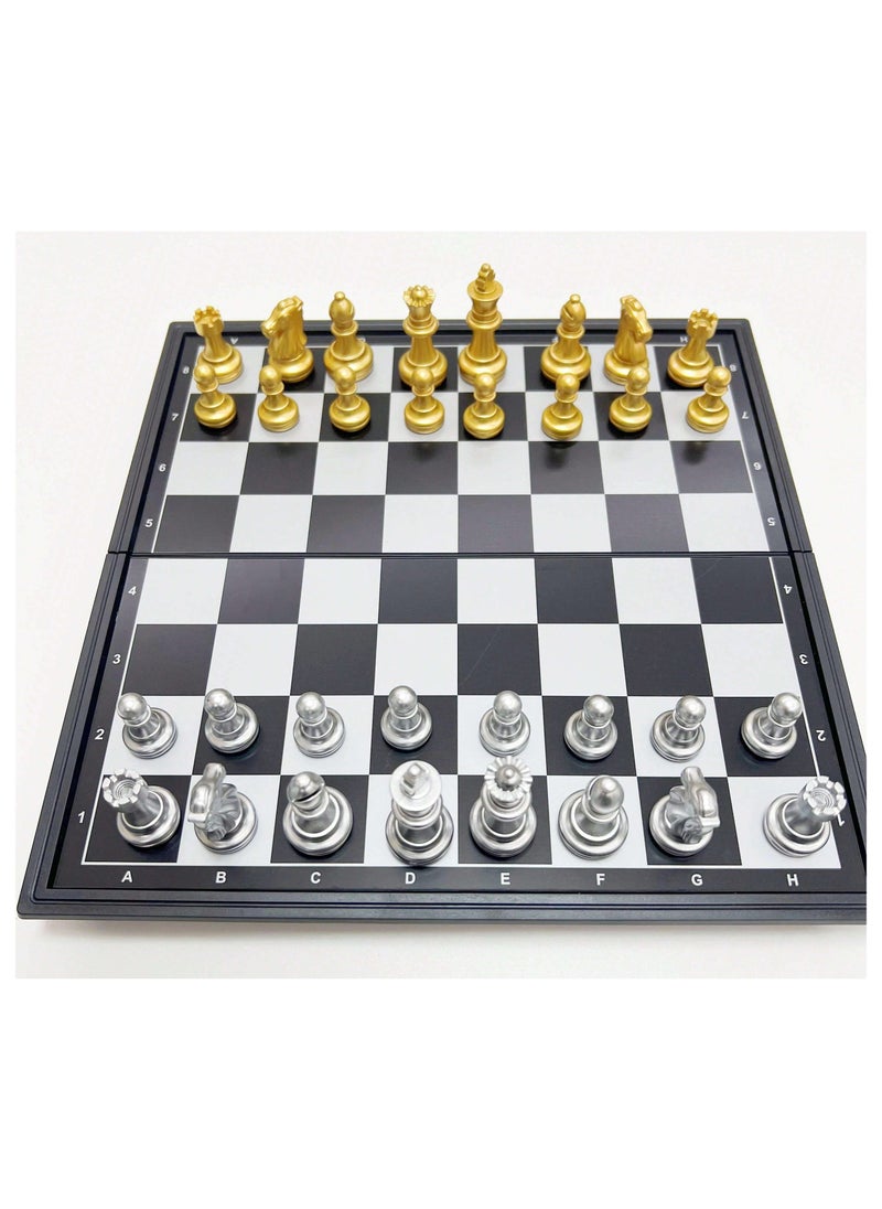 FUN MOMENT - Magnetic Chess Board Foldable Gold Silver Chess Pieces - Image 1