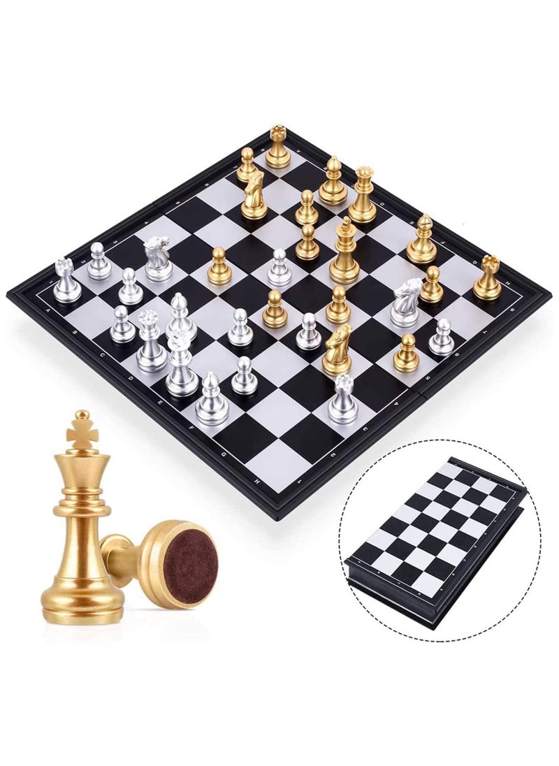 FUN MOMENT - Magnetic Chess Board Foldable Gold Silver Chess Pieces - Image 1
