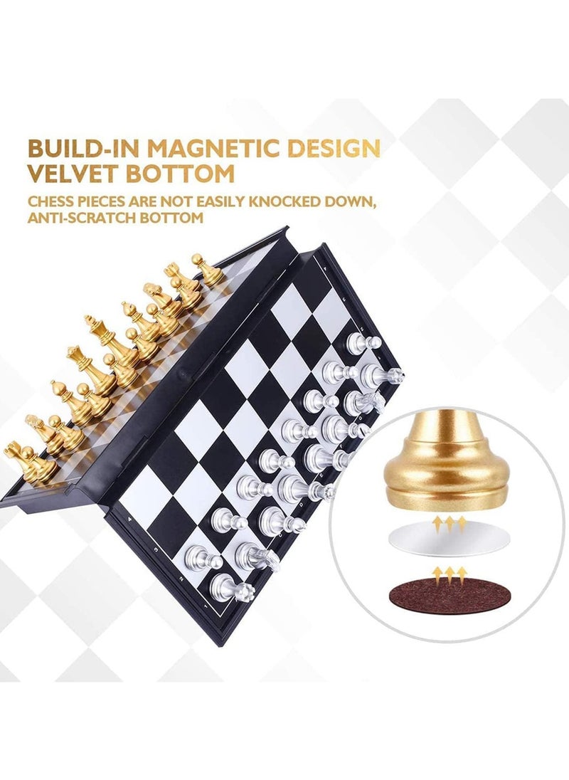 FUN MOMENT - Magnetic Chess Board Foldable Gold Silver Chess Pieces - Image 1