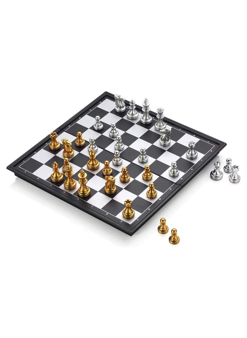 FUN MOMENT - Magnetic Chess Board Foldable Gold Silver Chess Pieces - Image 1