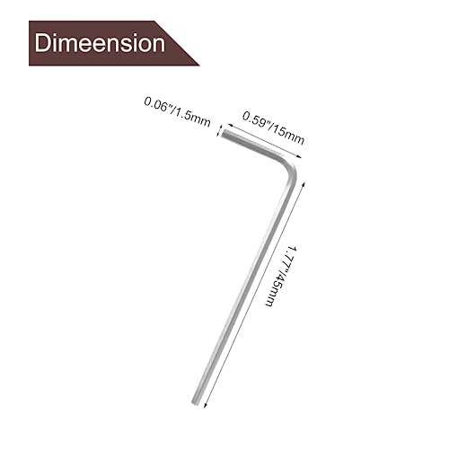 Luomorgo 20 Pcs 1.5mm/1/16 Inch Allen Wrench, L Shaped Hex Key, Heavy Duty Steel Hexagon Wrench Tool for Repairing, Installation - Image 2