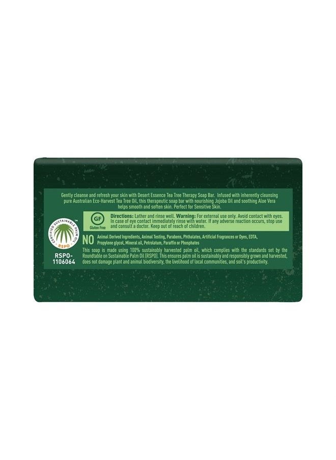 DESERT ESSENCE Tea Tree Therapy Cleansing Bar Soap - 5 Ounce - Therapeutic Skincare - All Skin Types - Jojoba Oil - Aloe Vera - Palm Oil - Moisturizes Face and Body  - Image 4