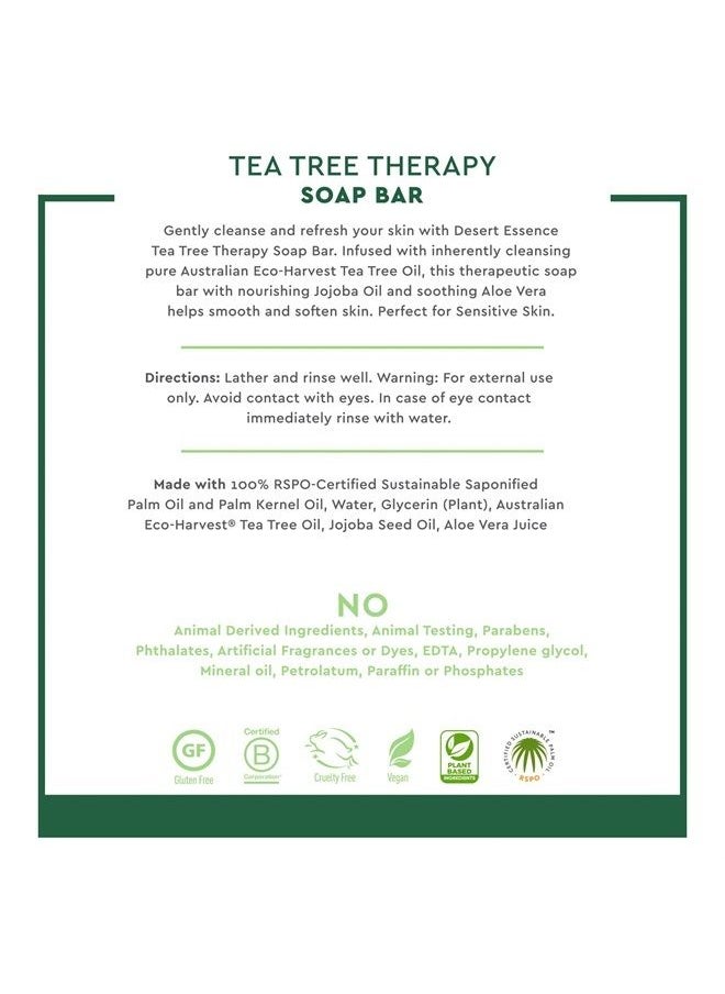 DESERT ESSENCE Tea Tree Therapy Cleansing Bar Soap - 5 Ounce - Therapeutic Skincare - All Skin Types - Jojoba Oil - Aloe Vera - Palm Oil - Moisturizes Face and Body  - Image 5