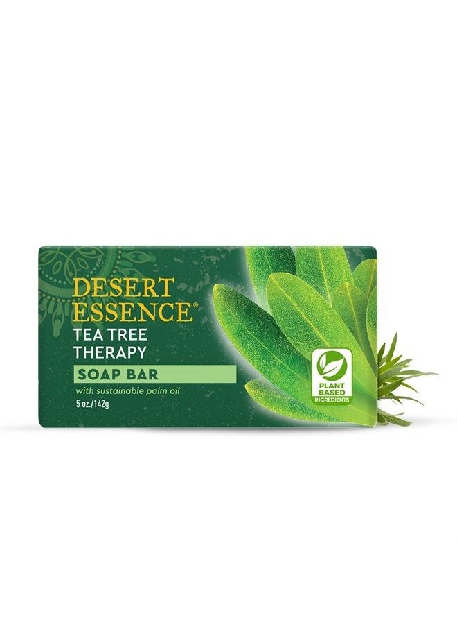 DESERT ESSENCE Tea Tree Therapy Cleansing Bar Soap - 5 Ounce - Therapeutic Skincare - All Skin Types - Jojoba Oil - Aloe Vera - Palm Oil - Moisturizes Face and Body  - Image 2
