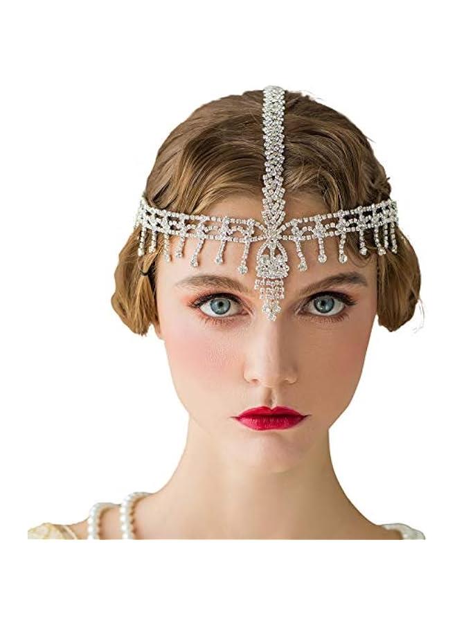 1920s Headband Great Gatsby Headpiece Rhinestone 1920s Headband Flapper Hair Accessories for Costume Party Head Cap - Image 1