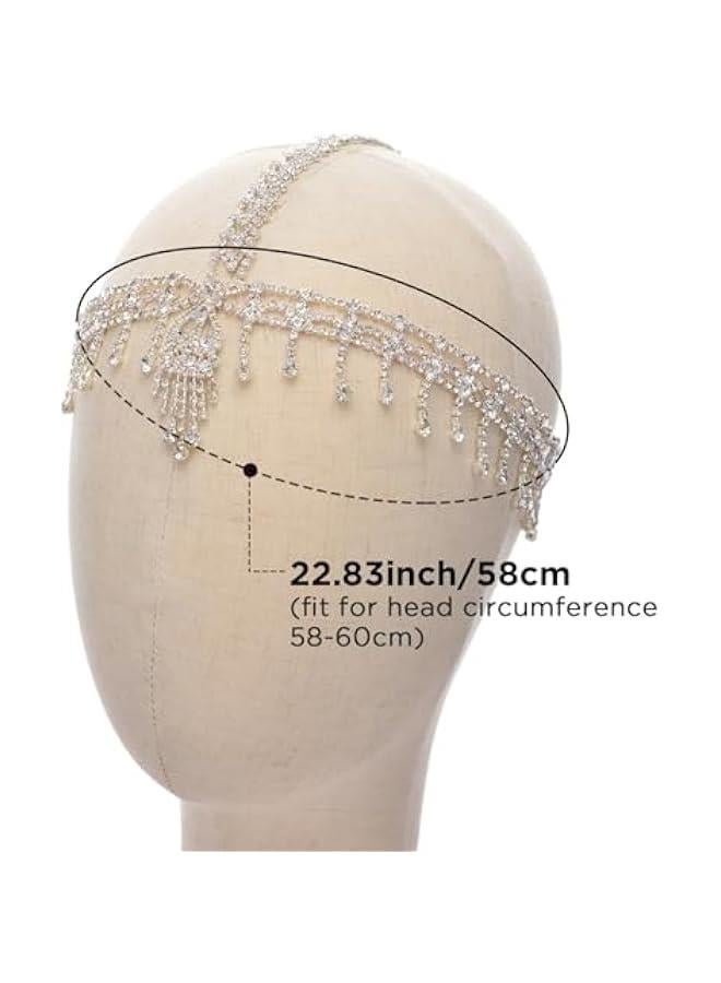 1920s Headband Great Gatsby Headpiece Rhinestone 1920s Headband Flapper Hair Accessories for Costume Party Head Cap - Image 5