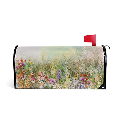 WOOR Spring Summer Flowers Magnetic Mailbox Cover Standard Size for Garden Yard Outdoor Decorations-18 x 20.8" - Image 1