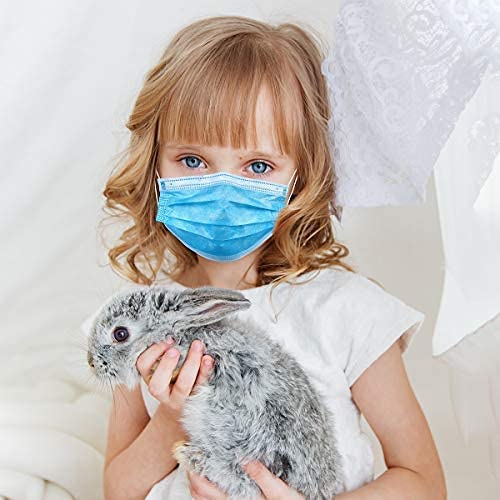 Wecolor 100 Pcs Disposable 3 Ply Earloop Face Masks, Suitable for Home, School, Office and Outdoors (Blue) - Image 5