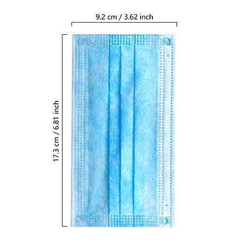 Wecolor 100 Pcs Disposable 3 Ply Earloop Face Masks, Suitable for Home, School, Office and Outdoors (Blue) - Image 3