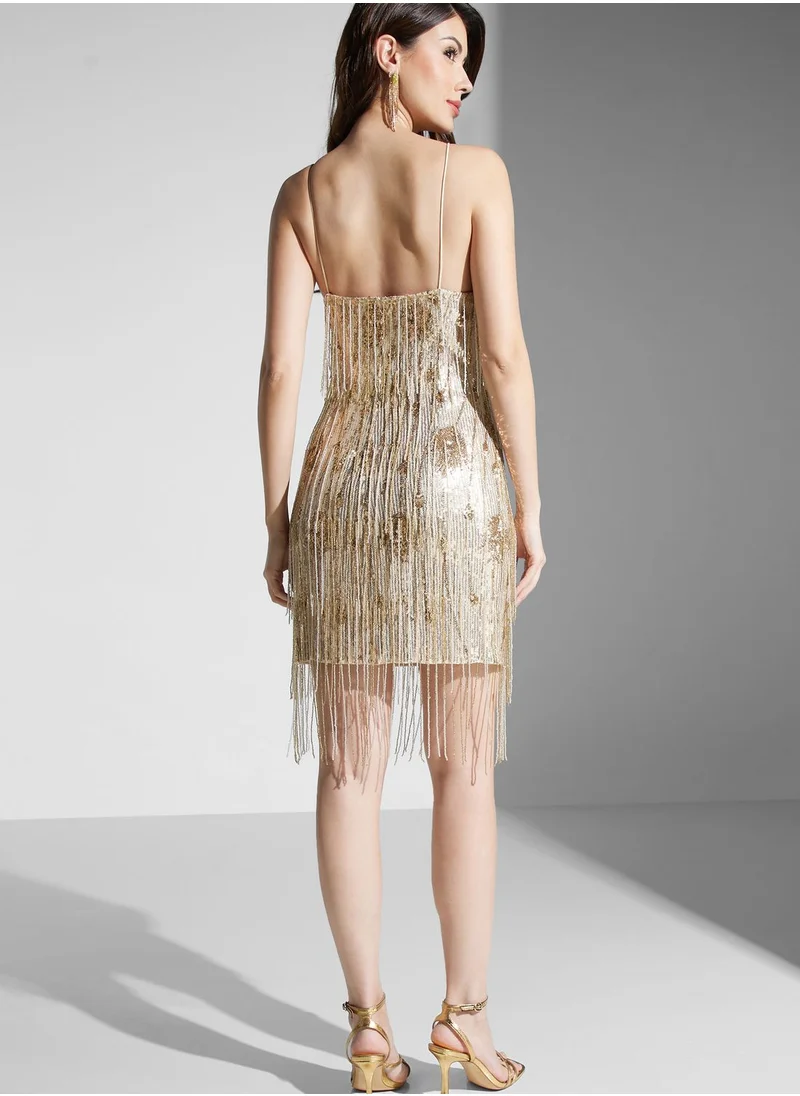 Namshi x Fringed Mini Dress