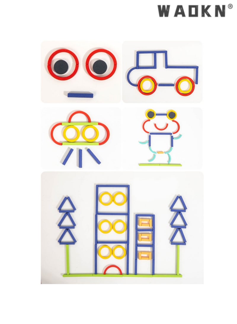 WAOKN Children's Educational Logic Training Game, Wooden Sticks and Rings Puzzle Toy, Ideal for Developing Hand-Eye Coordination and Spatial Awareness,Preschool Learning,Cognitive Development  - Image 4
