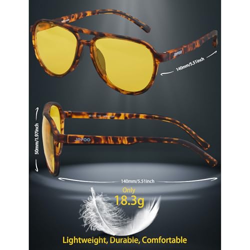 Jefoo Night Vision Glasses for Men Women Anti Glare Night Driving Glasses Polarized Yellow Lens - Image 5