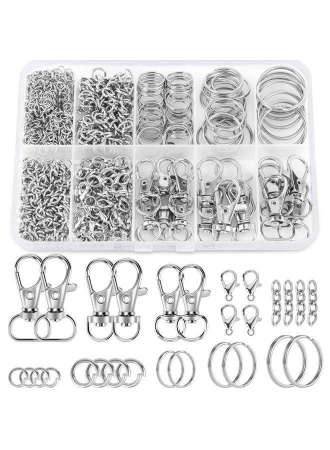 Sucrown 523PCS Keychain Making Kit, Keychain Making Supplies Including Keychains Clips Hooks, Key Chain Rings, Lobster Claw Clasps and Jump Rings for Jewelry Making Supplies, Crafts - Image 1