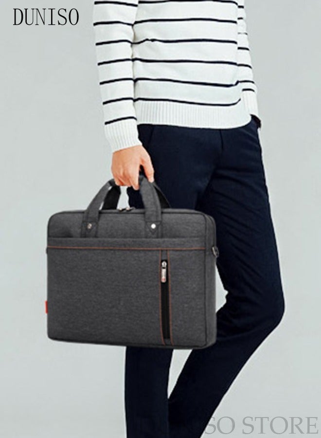 DUNISO 15.6 Inch Laptop Bag with Multi Compartment Lightweight Laptop Hand Bag Crossbody Bag Travel Business Briefcase Water-Resistant Dust-proof Shoulder Messenger Bag for Men Work Office - Image 2