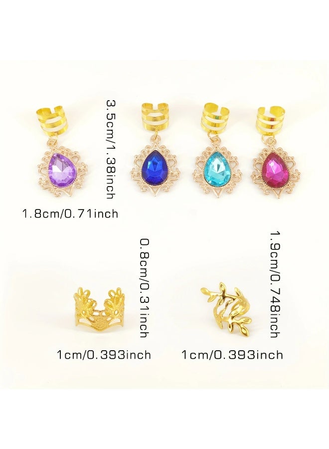 Goolsky 44pcs Vintage Bohemian Alloy Hair Beads, Gemstone Jewelry for Braids, Ideal for Girls and Women, Dance and Party Accessory - Image 3