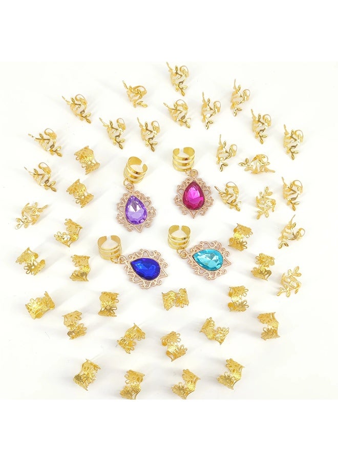 Goolsky 44pcs Vintage Bohemian Alloy Hair Beads, Gemstone Jewelry for Braids, Ideal for Girls and Women, Dance and Party Accessory - Image 5