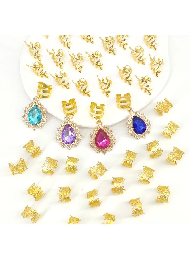 Goolsky 44pcs Vintage Bohemian Alloy Hair Beads, Gemstone Jewelry for Braids, Ideal for Girls and Women, Dance and Party Accessory - Image 4