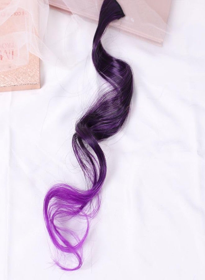 DHANABAPA Colorful Clip In Hair Extensions for Girls, Curly Synthetic Hair Streaks, Vibrant Rainbow Hair Clips for Women & Kids, Soft, Reusable Hair Accessories - 2 Pcs, Multicolor. - Image 3