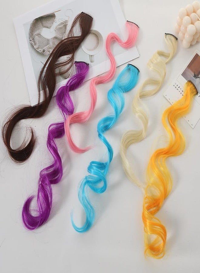 DHANABAPA Colorful Clip In Hair Extensions for Girls, Curly Synthetic Hair Streaks, Vibrant Rainbow Hair Clips for Women & Kids, Soft, Reusable Hair Accessories - 2 Pcs, Multicolor. - Image 5
