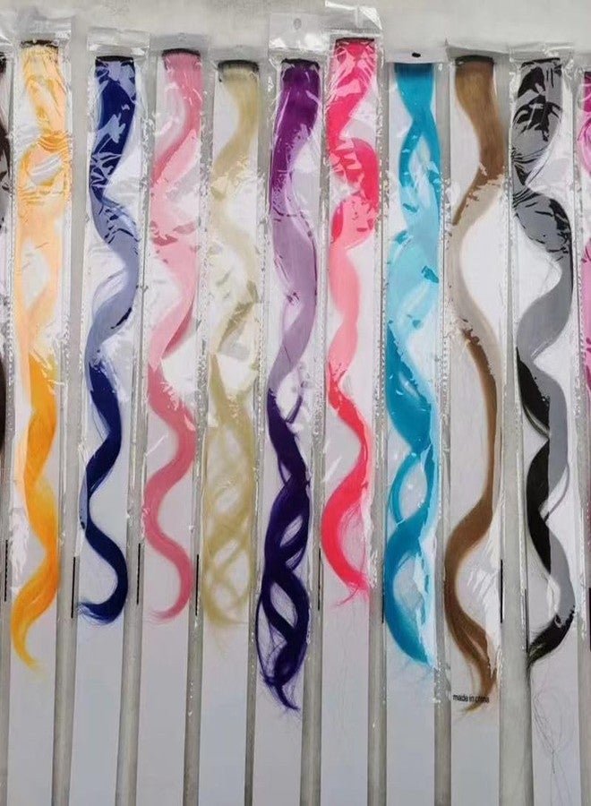DHANABAPA Colorful Clip In Hair Extensions for Girls, Curly Synthetic Hair Streaks, Vibrant Rainbow Hair Clips for Women & Kids, Soft, Reusable Hair Accessories - 2 Pcs, Multicolor. - Image 4