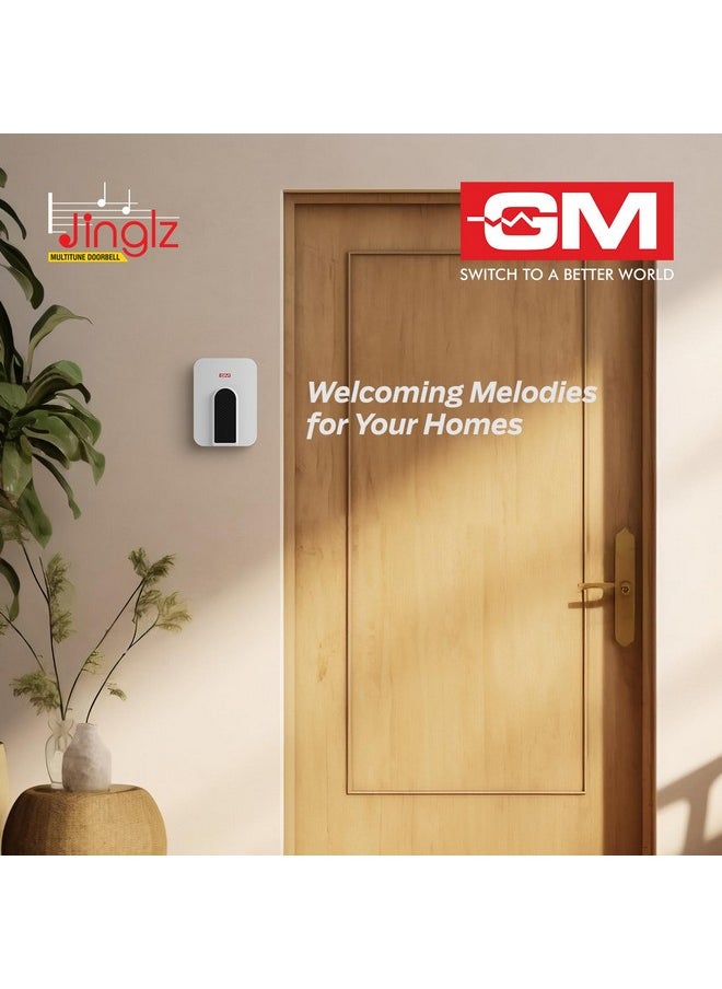 GM GM 4098 Jinglz Wireless Multitune Doorbell|with Remote| 30 Selectable Melodies| IP20 -White  - Image 4