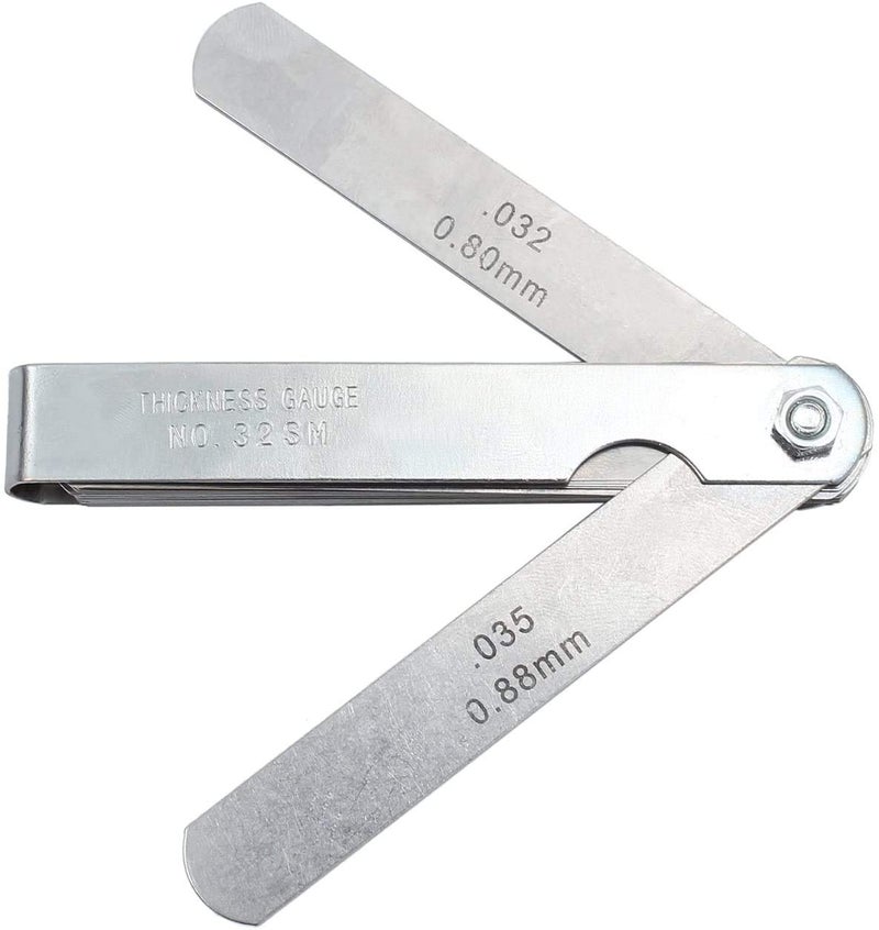 AI New 32 Piece Blades Steel Feeler Gauge 0.0015-0.035 inch / 0.04-0.88mm Dual Marked Metric and Imperial Gap Measuring Tool - Image 2