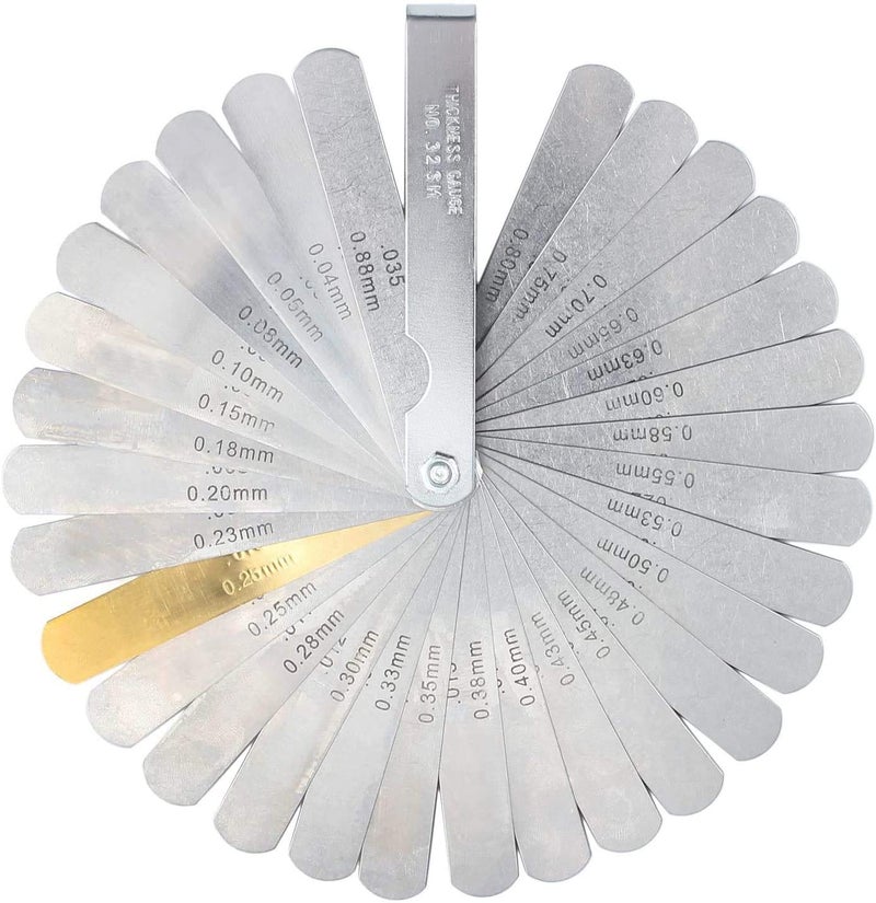 AI New 32 Piece Blades Steel Feeler Gauge 0.0015-0.035 inch / 0.04-0.88mm Dual Marked Metric and Imperial Gap Measuring Tool - Image 4