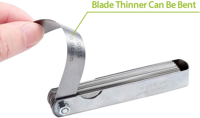 AI New 32 Piece Blades Steel Feeler Gauge 0.0015-0.035 inch / 0.04-0.88mm Dual Marked Metric and Imperial Gap Measuring Tool - Image 3