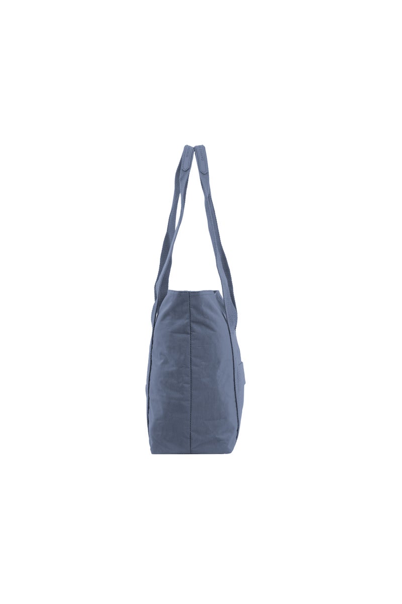 CAPRICE COLLECTION Versatile Large Shoulder Bag – Water-Resistant Nylon Handbag with Front Pocket, Luggage Strap, Multi Compartments, & Shoulder Strap – Lightweight Daily & Travel Bag, Lavender Blue  - Image 4