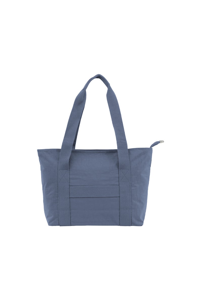 CAPRICE COLLECTION Versatile Large Shoulder Bag – Water-Resistant Nylon Handbag with Front Pocket, Luggage Strap, Multi Compartments, & Shoulder Strap – Lightweight Daily & Travel Bag, Lavender Blue  - Image 5